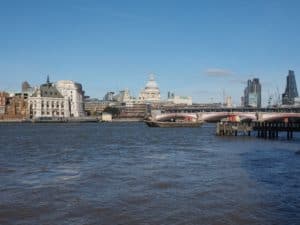 LONDON, UK - SEPTEMBER 28, 2015: Panoramic view of River Thames